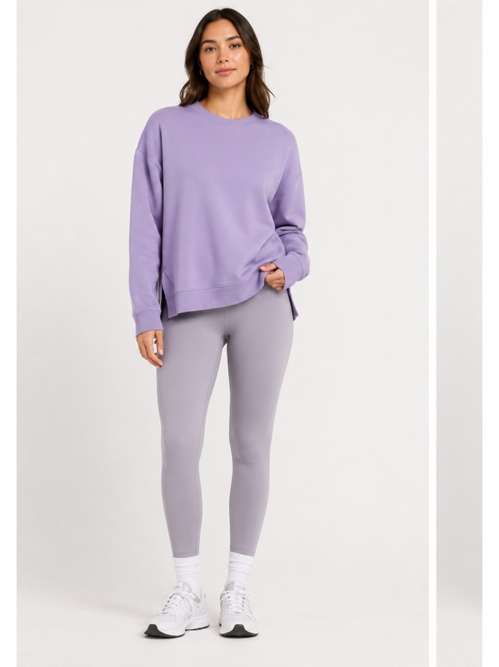 Athleta Lilac Crewneck Pullover Minimalist Athleisure Sweater Small Petite